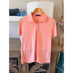 G/FORE Polo Shirt Womens Peach Size Large